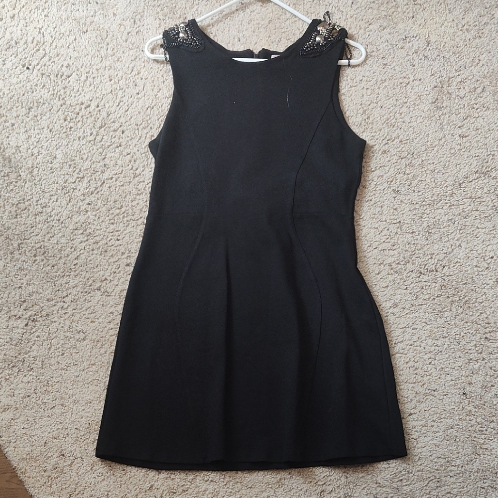 Romeo & Juliet Couture Black Embellished Mini Dress